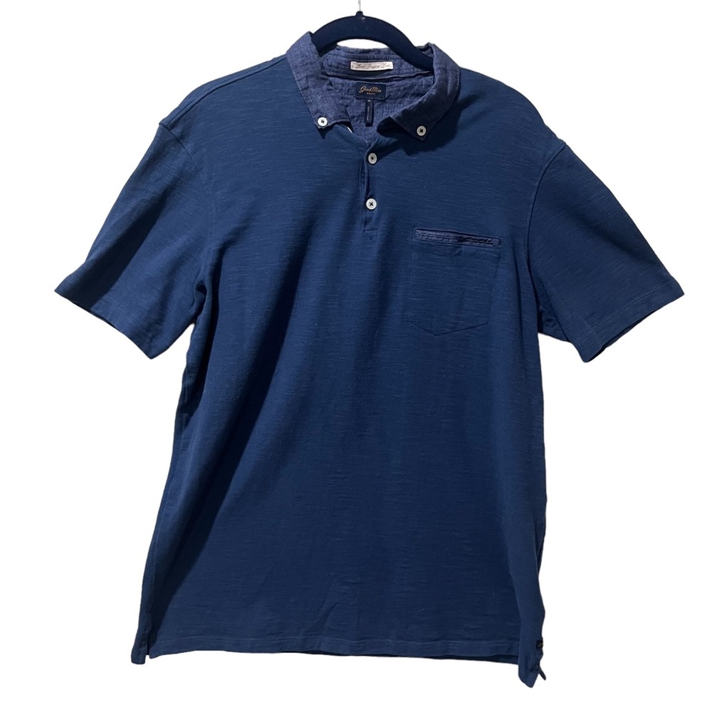 Good Man Brand Men's Short Sleeve Polo Navy Blue Medium Soft Cotton
